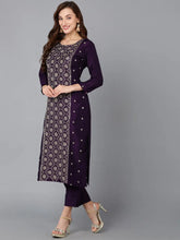 Women Silk Blend Embroidered Kurta Trousers-PKSKD1826